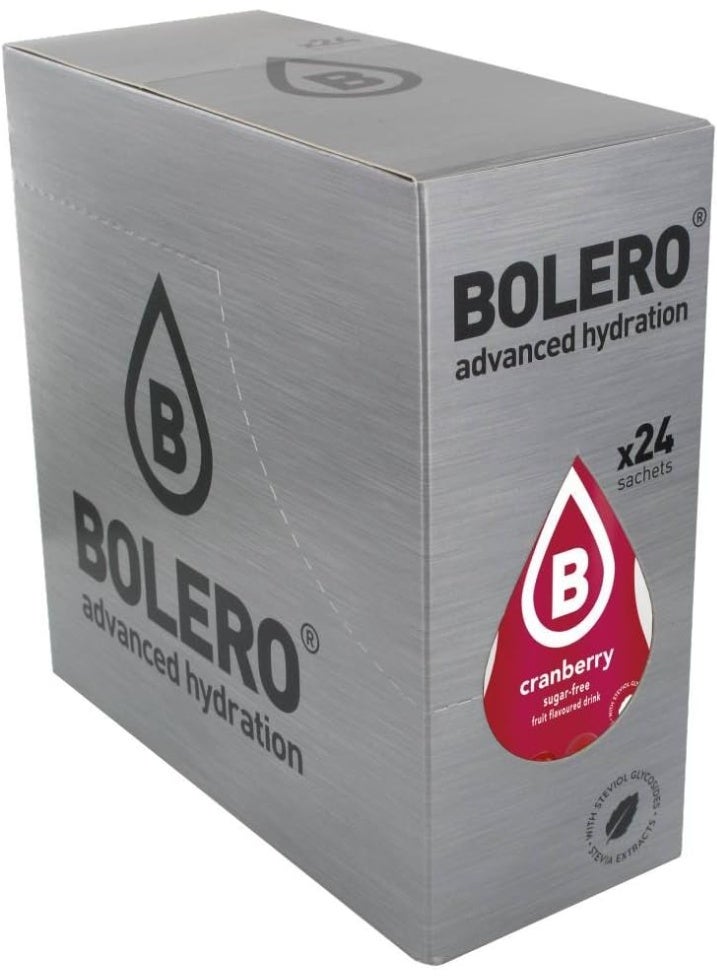 Bolero Advanced Hydration Cranberry Sugar-Free Drink Mix 9g (Pack of 24)
